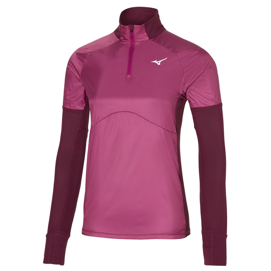 Burgundy Women\'s Mizuno Hybrid Ls Tee | Philippines-128743