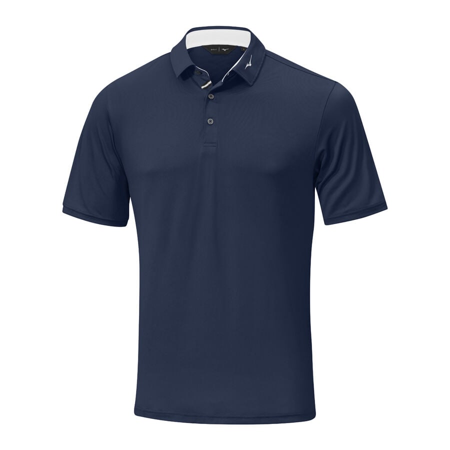 Deep Navy Men\'s Mizuno Move Tech Quick Dry Polo Tops | Philippines-548609