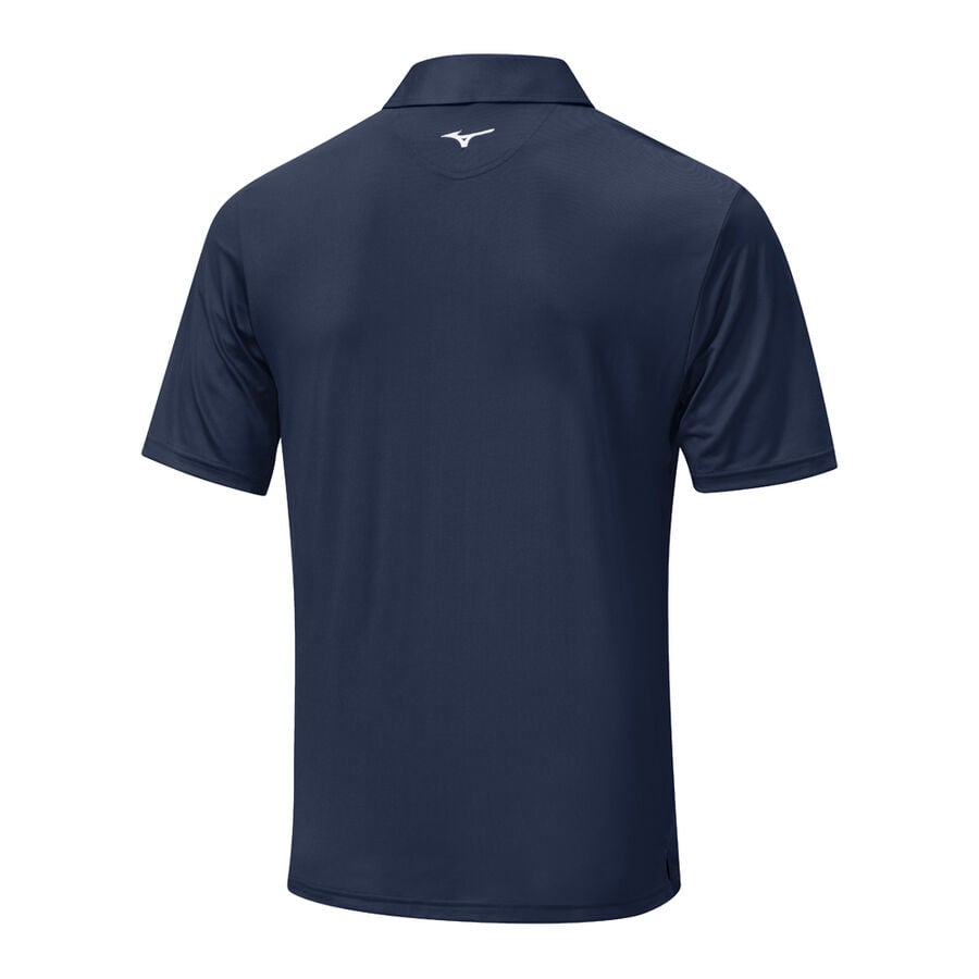 Deep Navy Men's Mizuno Quick Dry Oceanic Polo Tops | Philippines-341680