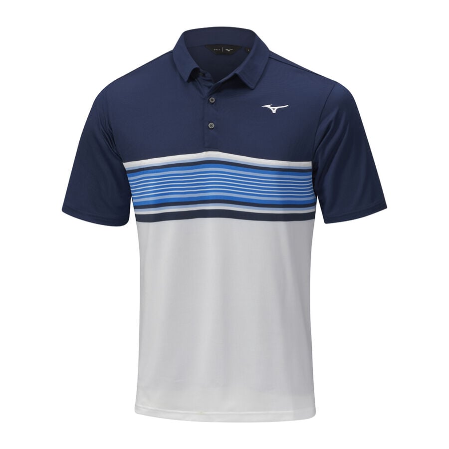 Deep Navy Men\'s Mizuno Quick Dry Oceanic Polo Tops | Philippines-341680