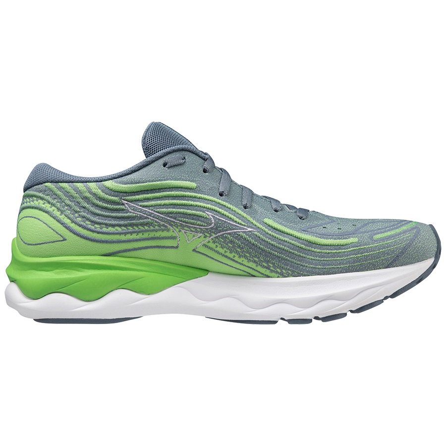 Green / Blue Men's Mizuno WAVE SKYRISE 4 Running Shoes | Philippines-537028