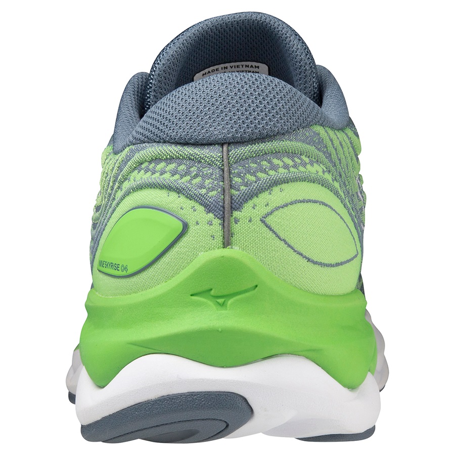 Green / Blue Men's Mizuno WAVE SKYRISE 4 Running Shoes | Philippines-537028