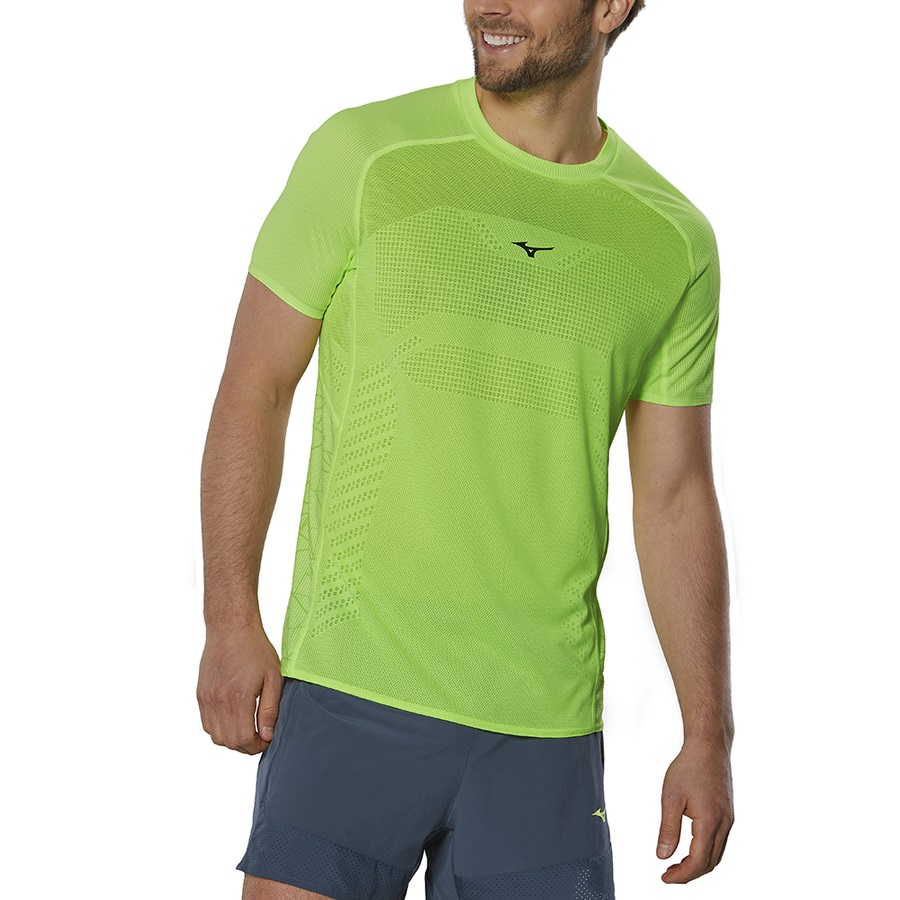 Green Men's Mizuno Aero Tee | Philippines-654301