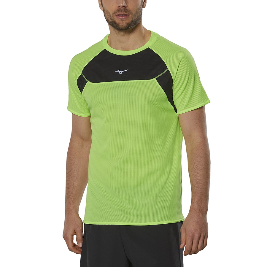 Green Men's Mizuno Dryaeroflow Tee | Philippines-790618