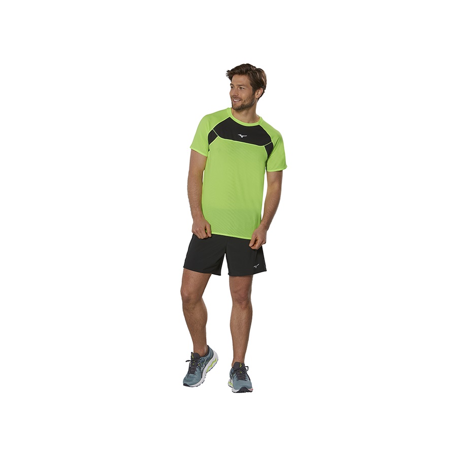 Green Men's Mizuno Dryaeroflow Tee | Philippines-790618