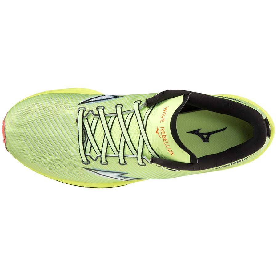 Green Men's Mizuno Wave Rebellion Running Shoes | Philippines-419582