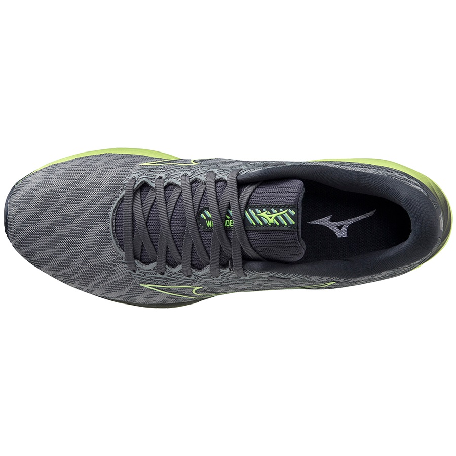 Grey / Light Green Men's Mizuno Wave Rider 26 Running Shoes | Philippines-213045