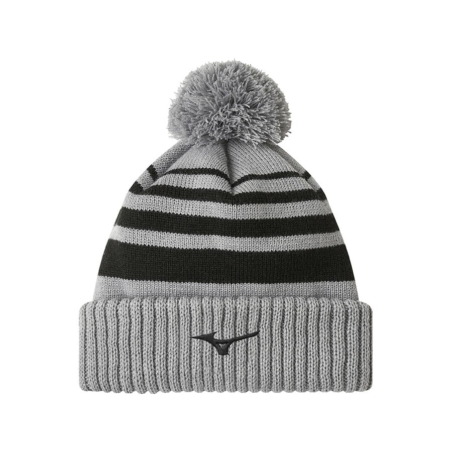 Grey Men\'s Mizuno Breath Thermo Pom Beanie Sports Headwear | Philippines-063745