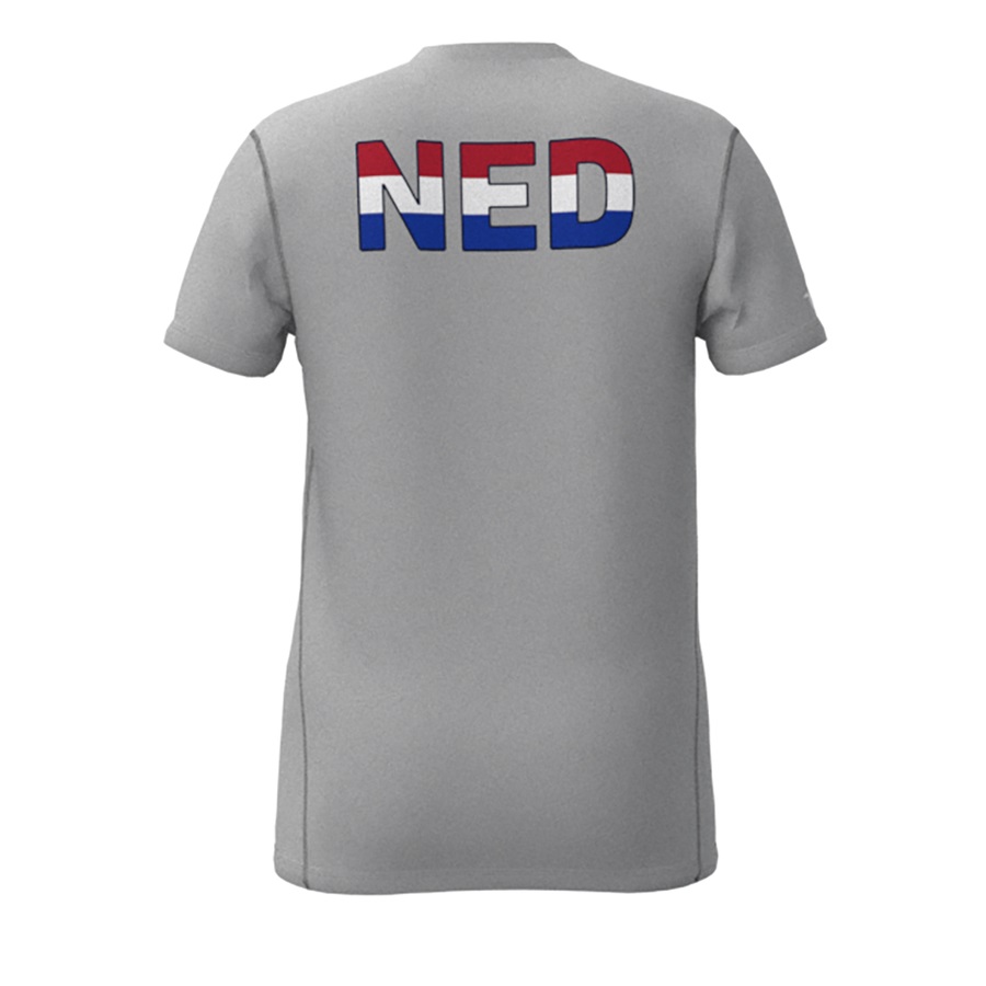 Grey Men's Mizuno Nevobo Nederland T-Shirts | Philippines-803472