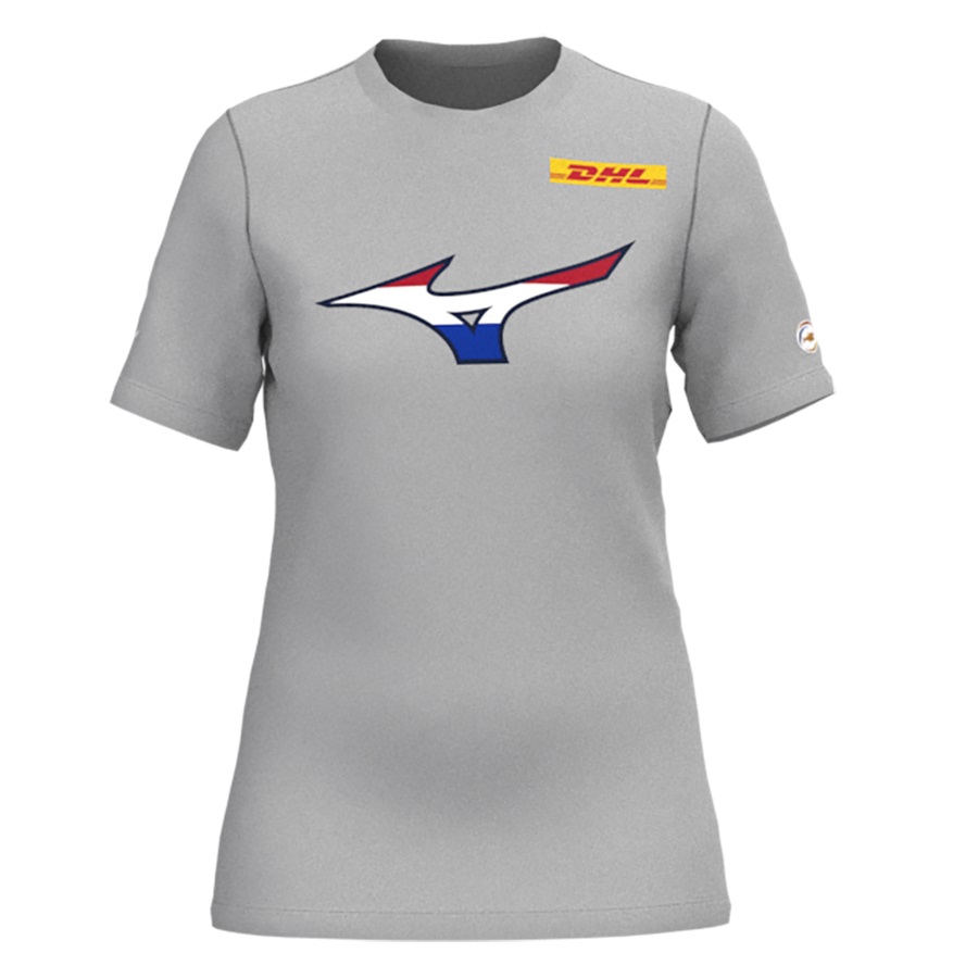 Grey Women\'s Mizuno Nevobo Nederland T-Shirts | Philippines-397561