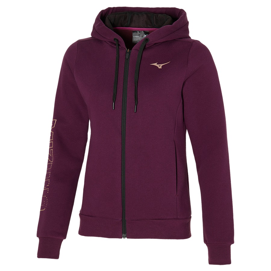 Maroon Women\'s Mizuno Mizuno Sweat Jackets | Philippines-687253