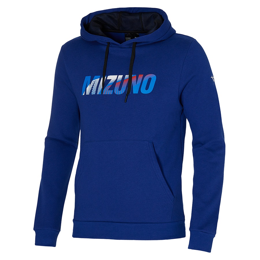 Navy Men\'s Mizuno Mizuno Hoodie | Philippines-908736