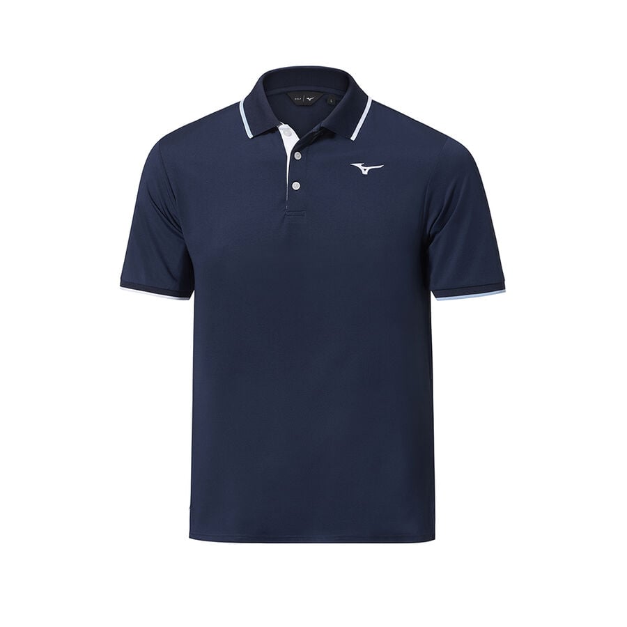 Navy Men\'s Mizuno QD Comp Plus Polo Tops | Philippines-675019