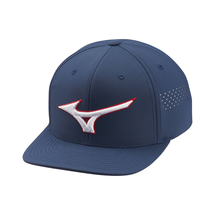 Navy Men\'s Mizuno Tour Flat Snapback Sports Headwear | Philippines-814506