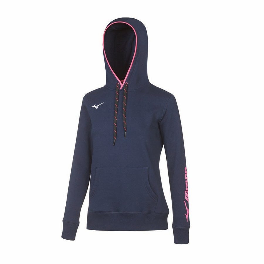 Navy Women\'s Mizuno Wom Sweat Hoodie | Philippines-904516