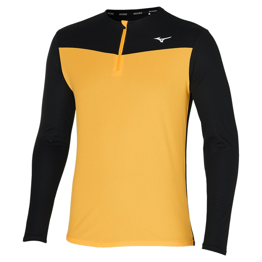 Orange Men\'s Mizuno Dryaeroflow Ls Hz Tops | Philippines-012879