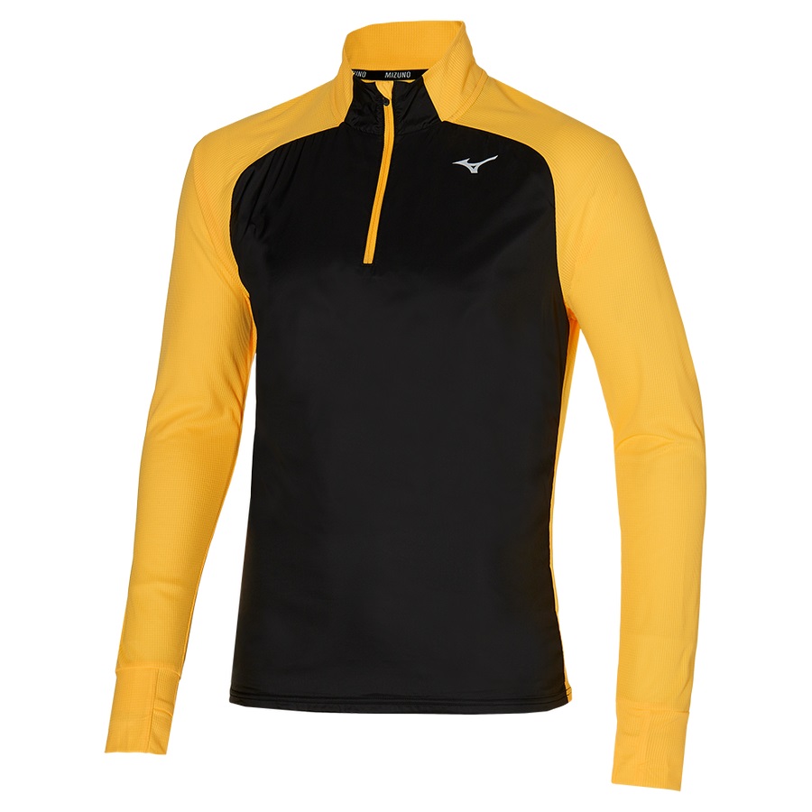 Orange Men\'s Mizuno Hybrid Ls Hz Tops | Philippines-712630