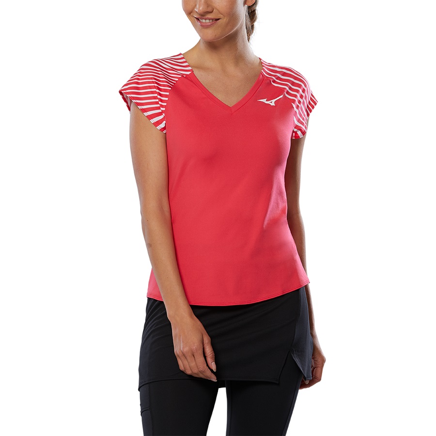 Orange Women's Mizuno Printed Tee | Philippines-023641