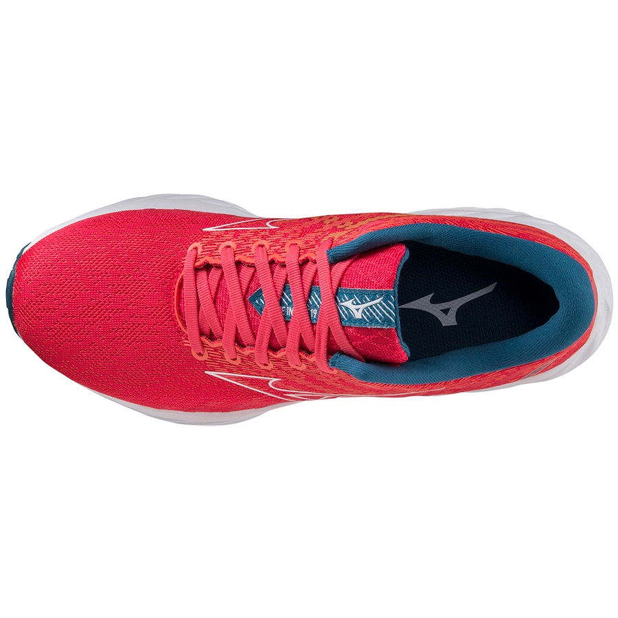 Pink / White / Blue Women's Mizuno Wave Inspire 19 Running Shoes | Philippines-375619