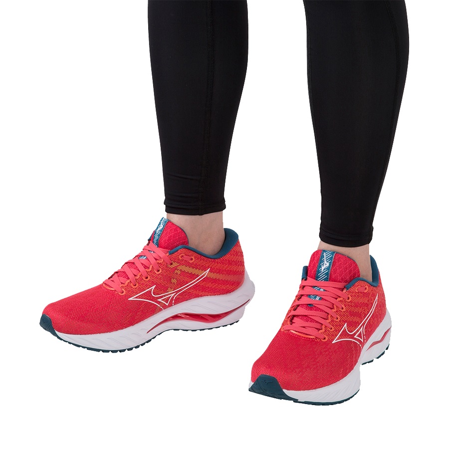 Pink / White / Blue Women's Mizuno Wave Inspire 19 Running Shoes | Philippines-375619