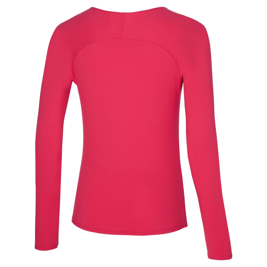 Pink Women's Mizuno L/S Tee | Philippines-102798