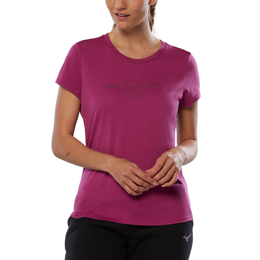 Pink Women's Mizuno Rb Logo Tee | Philippines-370189