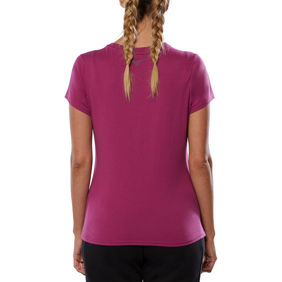 Pink Women's Mizuno Rb Logo Tee | Philippines-370189