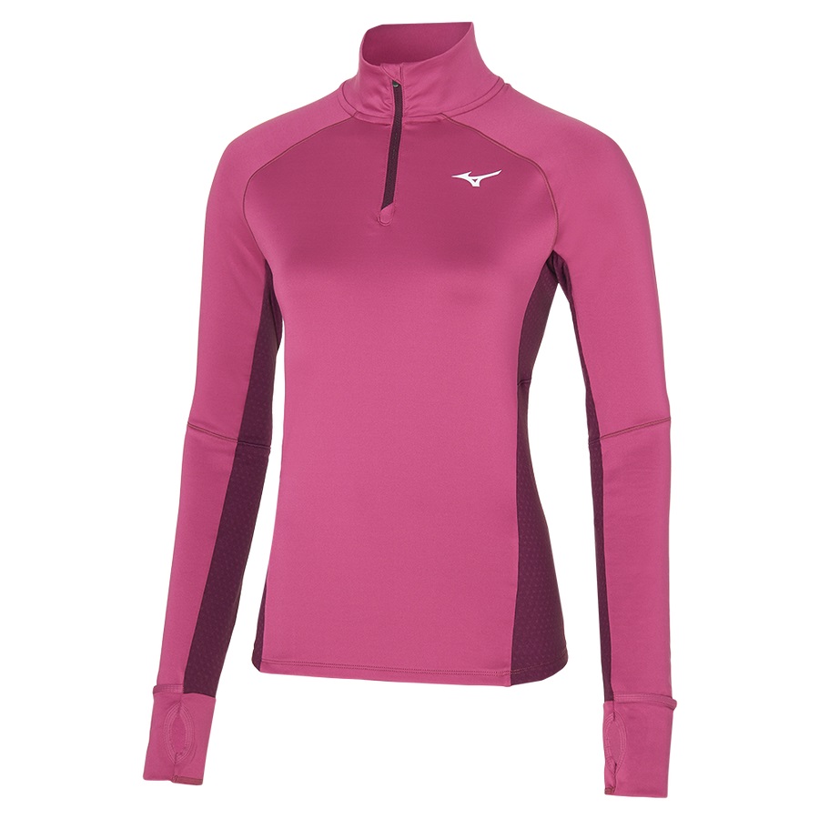 Pink Women\'s Mizuno Warmalite Hz Tops | Philippines-621473