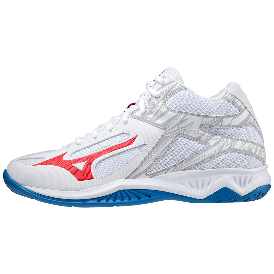 Red / Blue Men\'s Mizuno Thunder Blade 3 Mid Volleyball Shoes | Philippines-475129