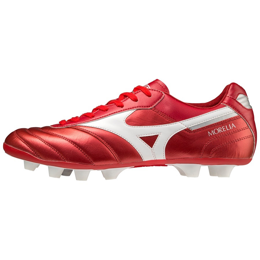 Red / Silver Men\'s Mizuno Morelia II Elite Football Boots | Philippines-621457