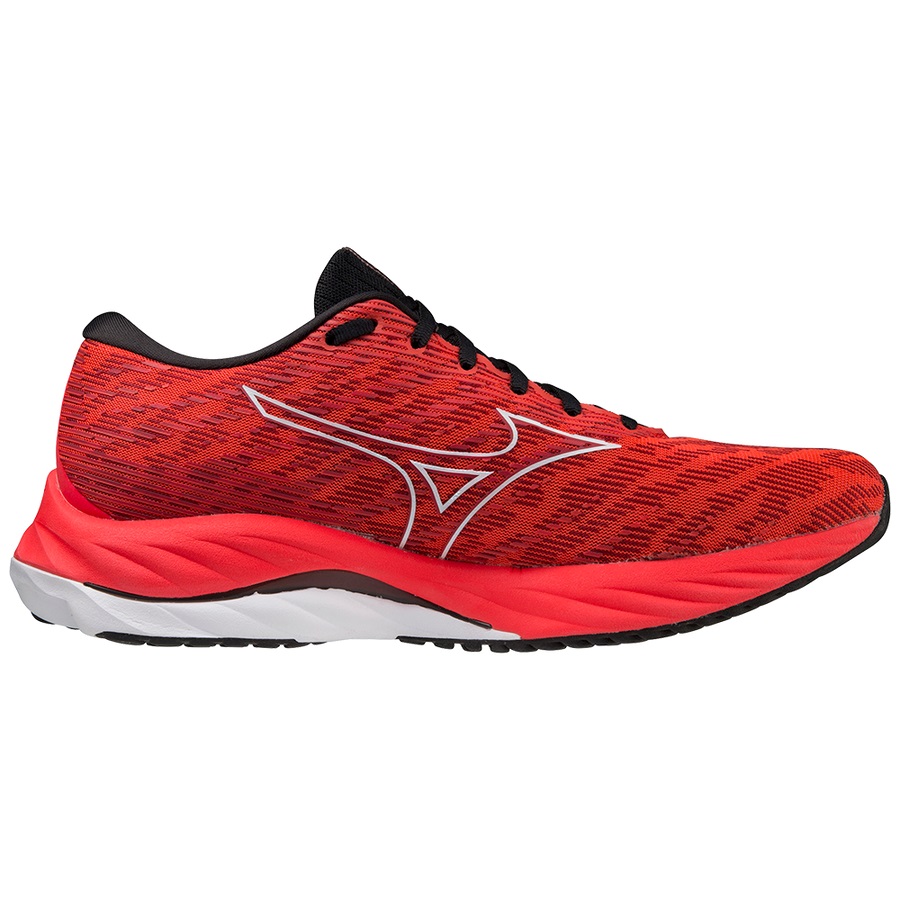 Red / White / Black Men's Mizuno Wave Rider 26 Running Shoes | Philippines-691805