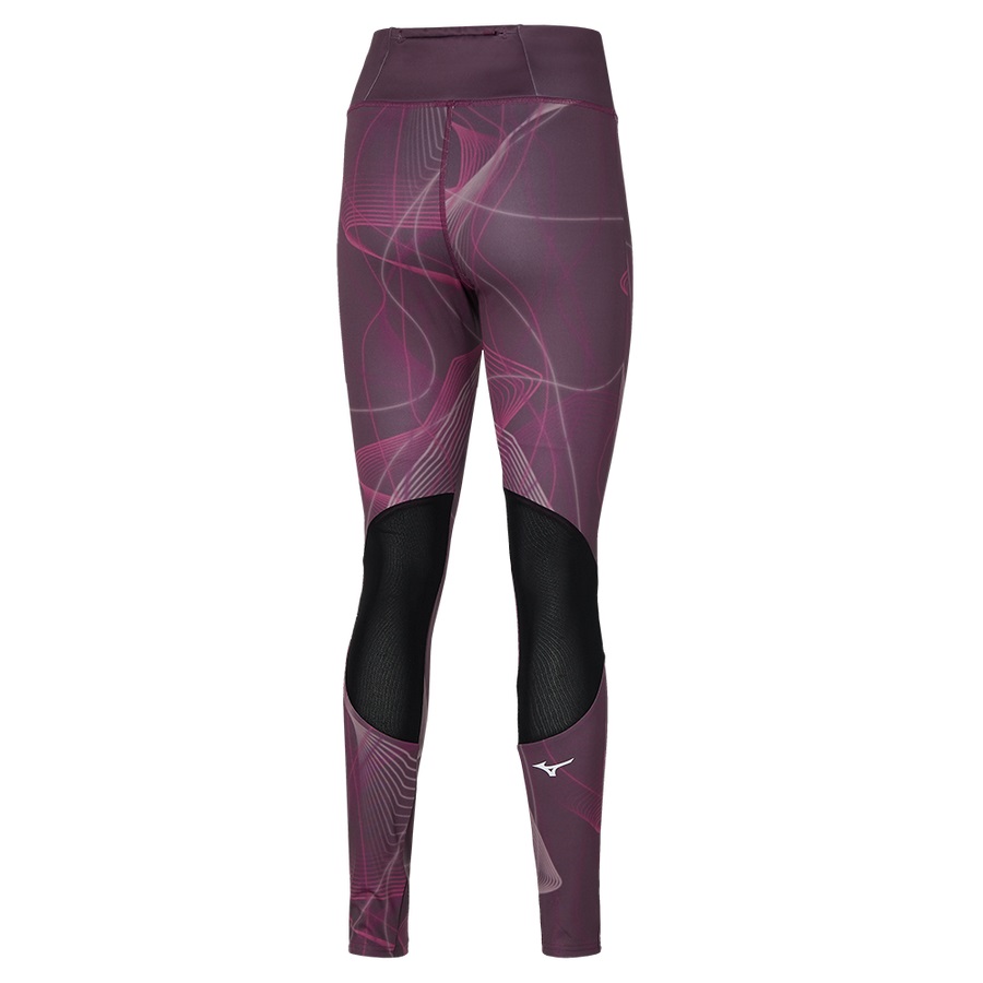 Red Women's Mizuno Printed Tights | Philippines-630758