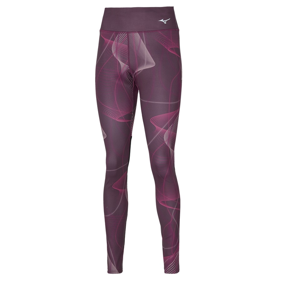 Red Women\'s Mizuno Printed Tights | Philippines-630758