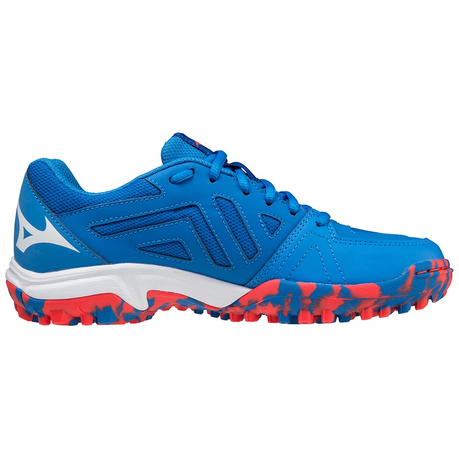 Silver / Blue Men's Mizuno Wave Lynx Junior Field Hockey Shoes | Philippines-302847