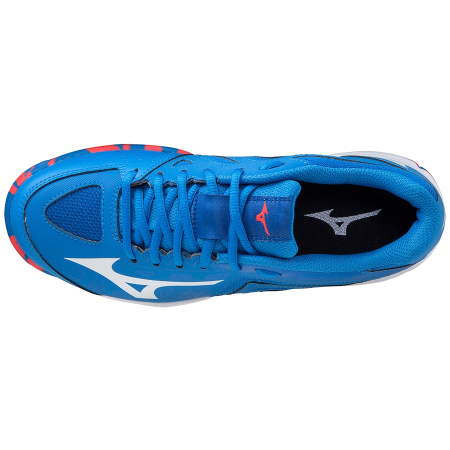 Silver / Blue Men's Mizuno Wave Lynx Junior Field Hockey Shoes | Philippines-302847