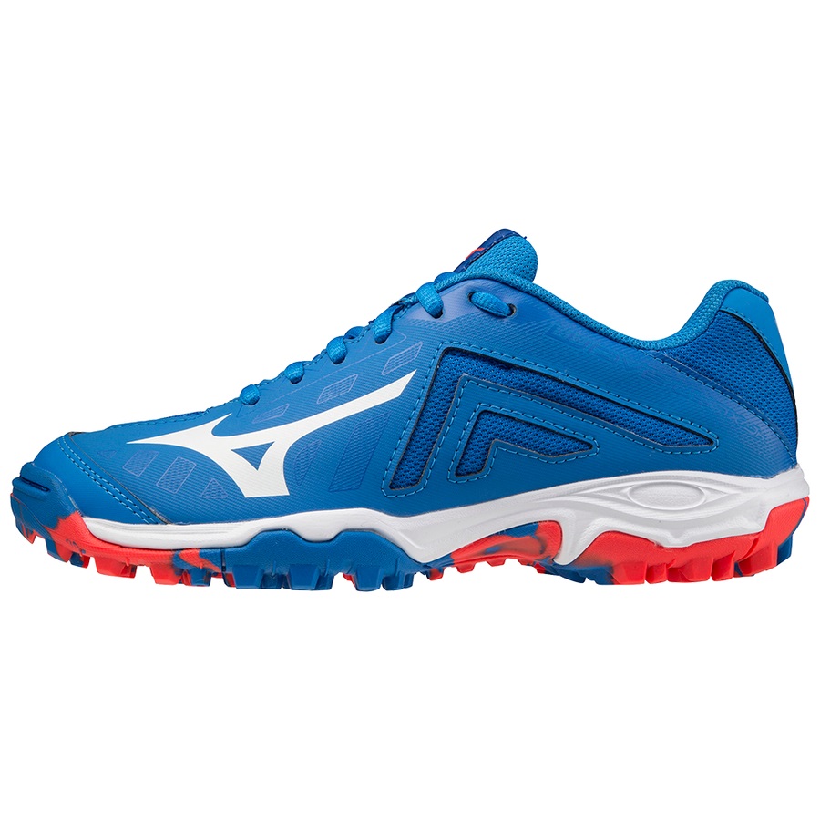 Silver / Blue Women\'s Mizuno Wave Lynx Junior Field Hockey Shoes | Philippines-359128