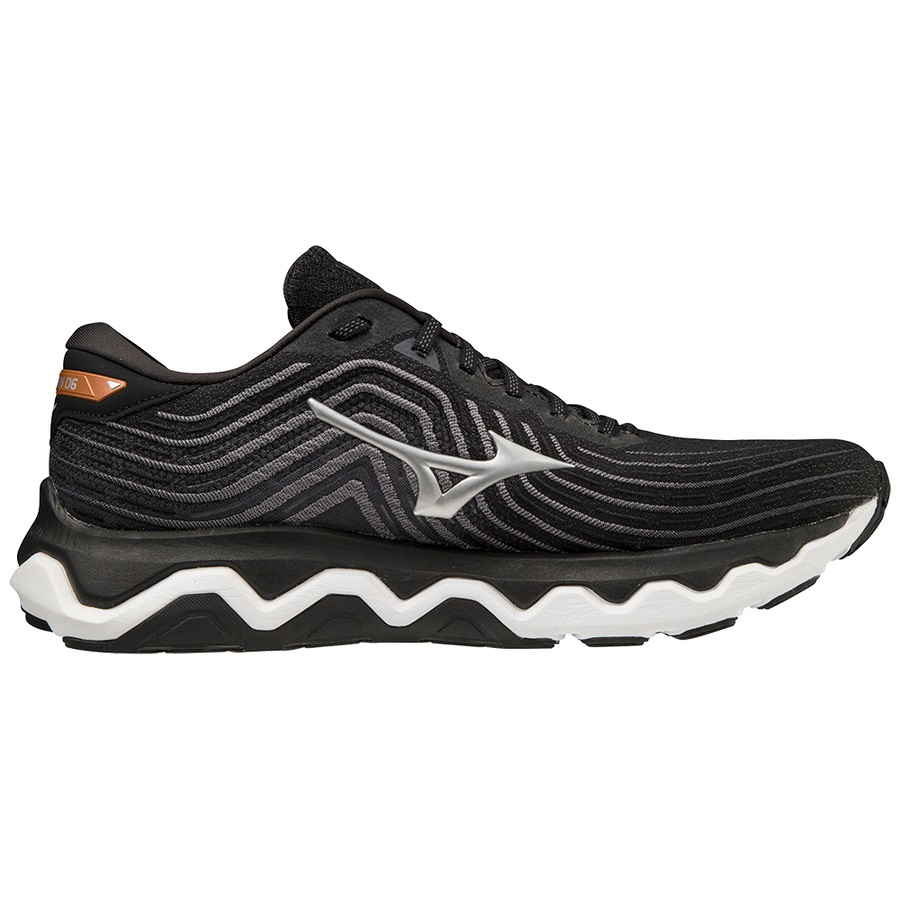 Silver / Orange Copper Men's Mizuno Wave Horizon 6 Running Shoes | Philippines-590436