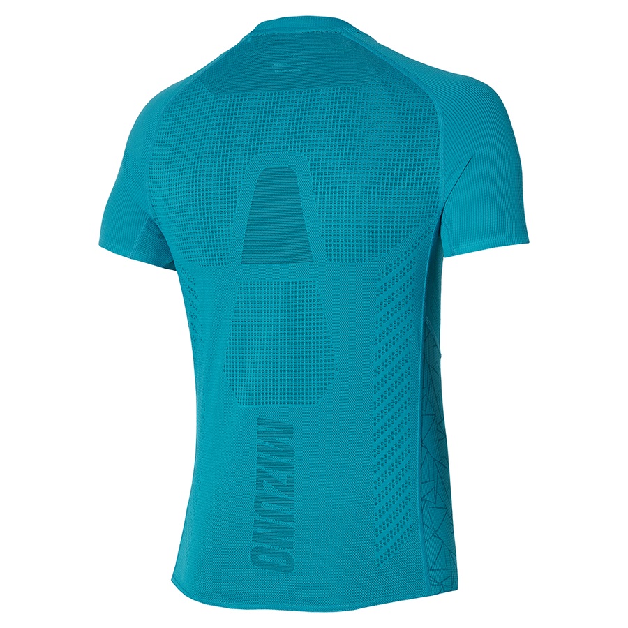 Turquoise Men's Mizuno Aero Tee | Philippines-048173