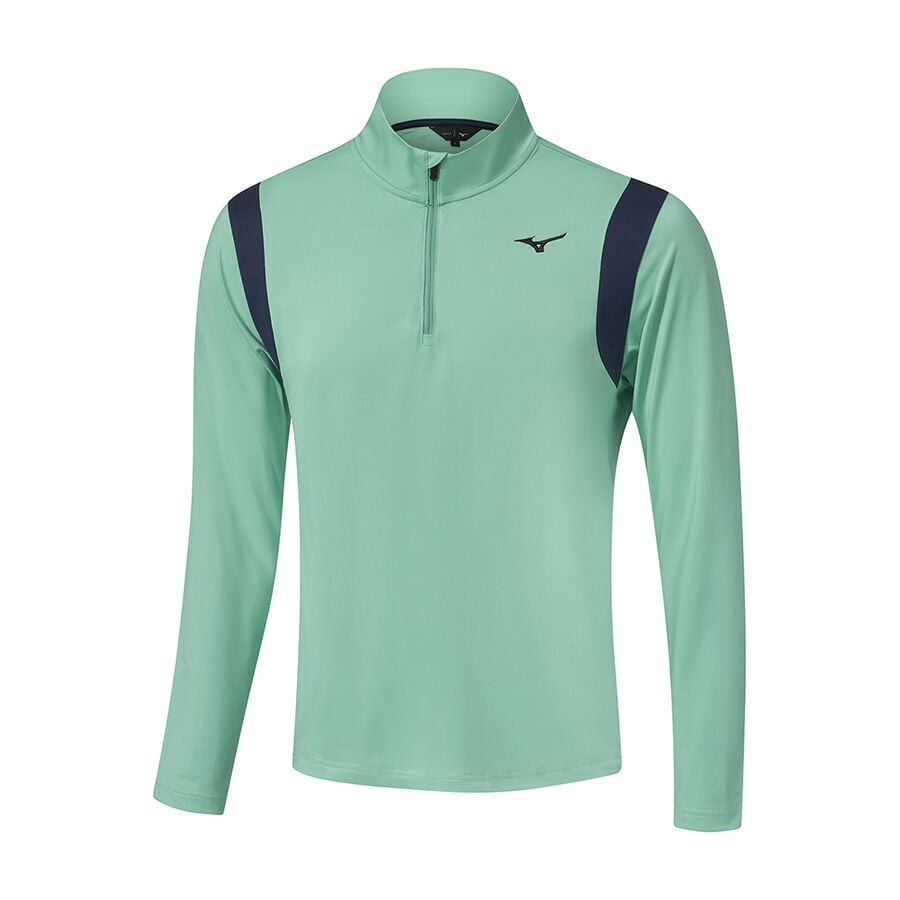 Turquoise Men\'s Mizuno Breeze Elite 1/4 Zip Tops | Philippines-783061