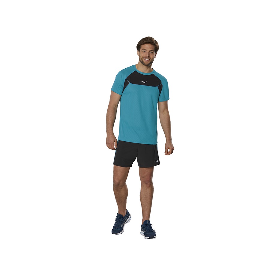 Turquoise Men's Mizuno Dryaeroflow Tee | Philippines-761240