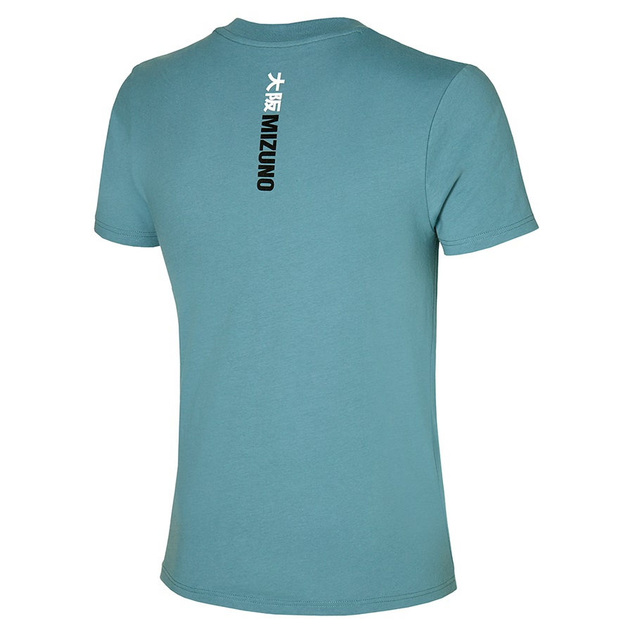 Turquoise Men's Mizuno Katakana Tee | Philippines-170268