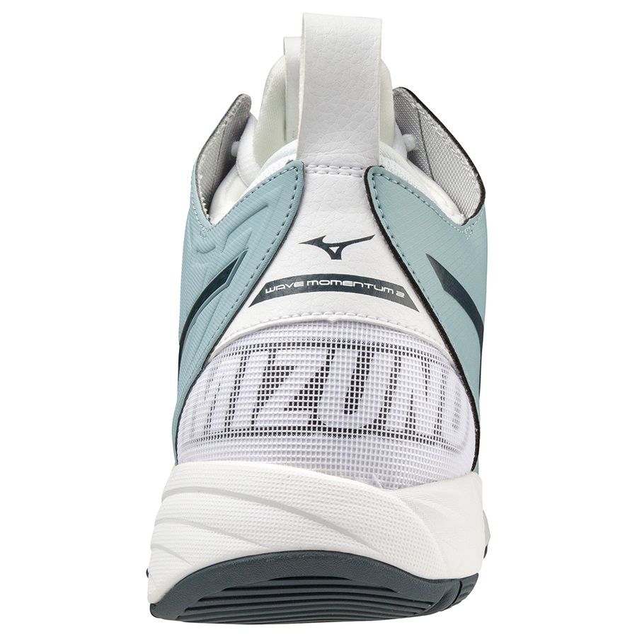 Turquoise Men's Mizuno Wave Momentum 2 Mid Volleyball Shoes | Philippines-834617