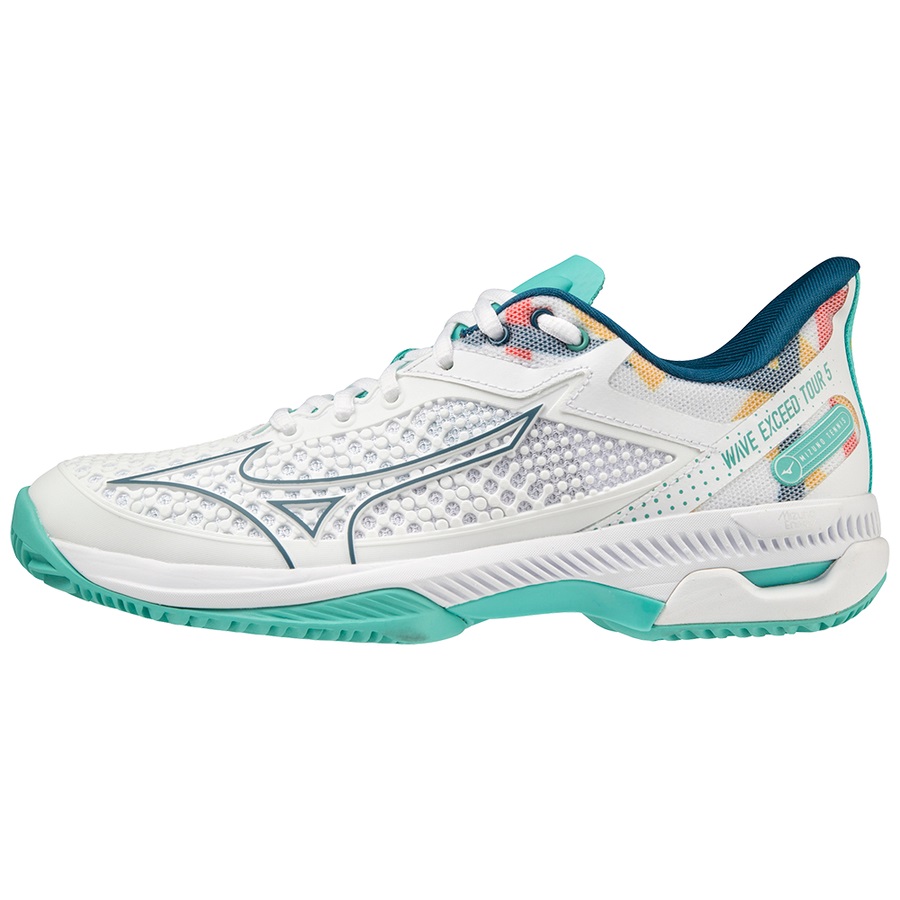 Turquoise Women\'s Mizuno Wave Exceed Tour 5 CC Tennis Shoes | Philippines-196780