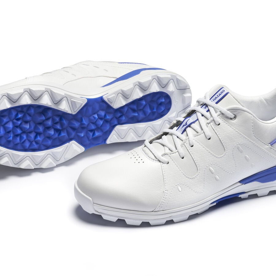 White / Blue Men's Mizuno Wave Hazard Boa Golf Shoes | Philippines-397658