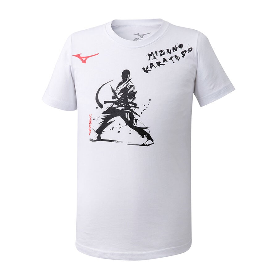 White Men\'s Mizuno Karatedo Tee | Philippines-138067