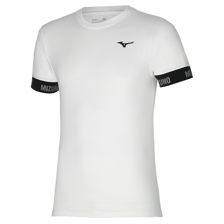 White Men\'s Mizuno Mizuno Tee | Philippines-126958