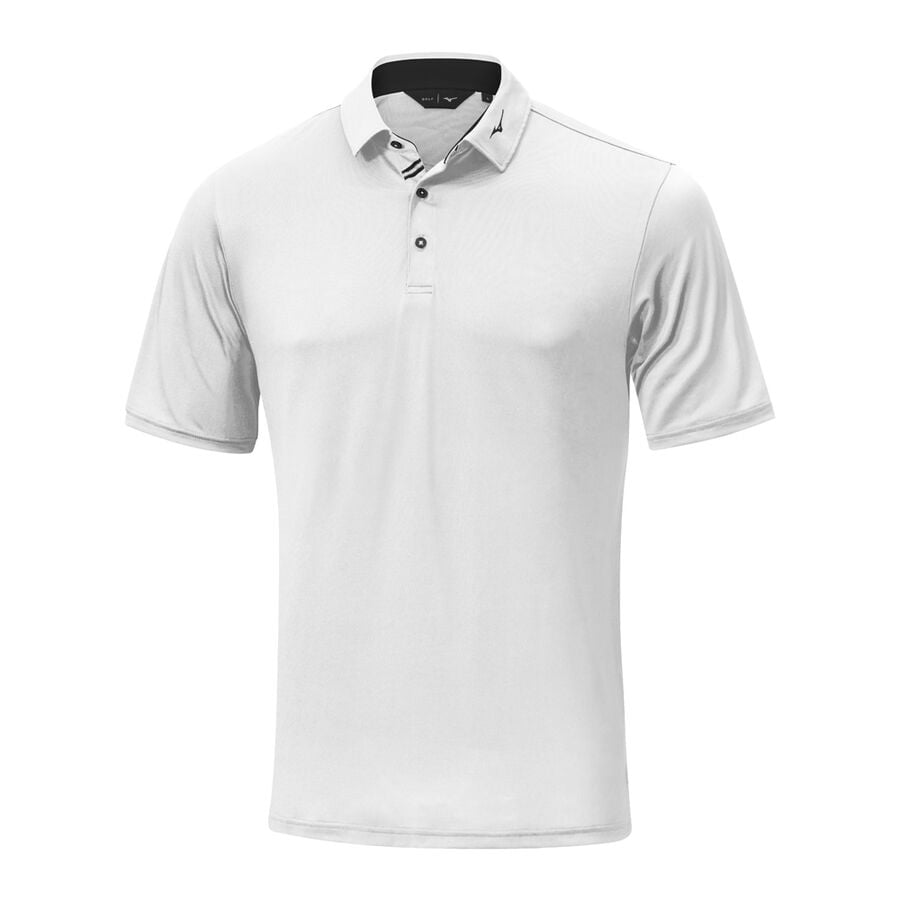 White Men\'s Mizuno Move Tech Quick Dry Polo Tops | Philippines-468137