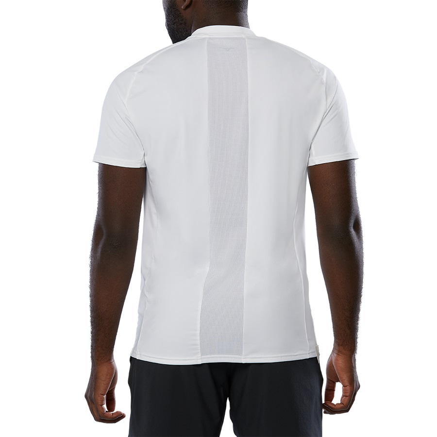 White Men's Mizuno Shadow Polo Tops | Philippines-194806