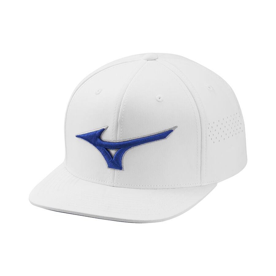 White Men\'s Mizuno Tour Flat Snapback Sports Headwear | Philippines-296534