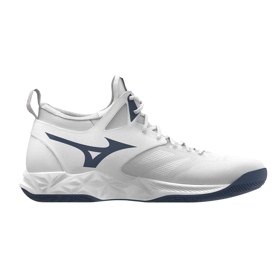 White Men's Mizuno Wave Dimension Mid Volleyball Shoes | Philippines-467219